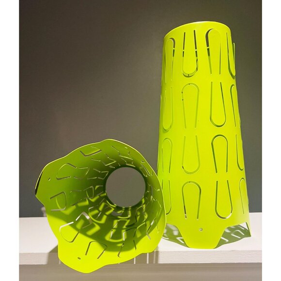 Modern Abstract Lime Green Vases (Set of 2) – Retro Minimalist Home Decor - Picture 9 of 9
